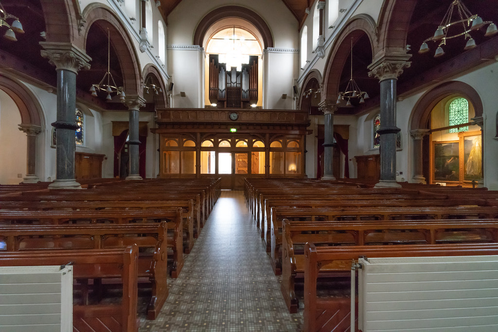 An inside view of a church