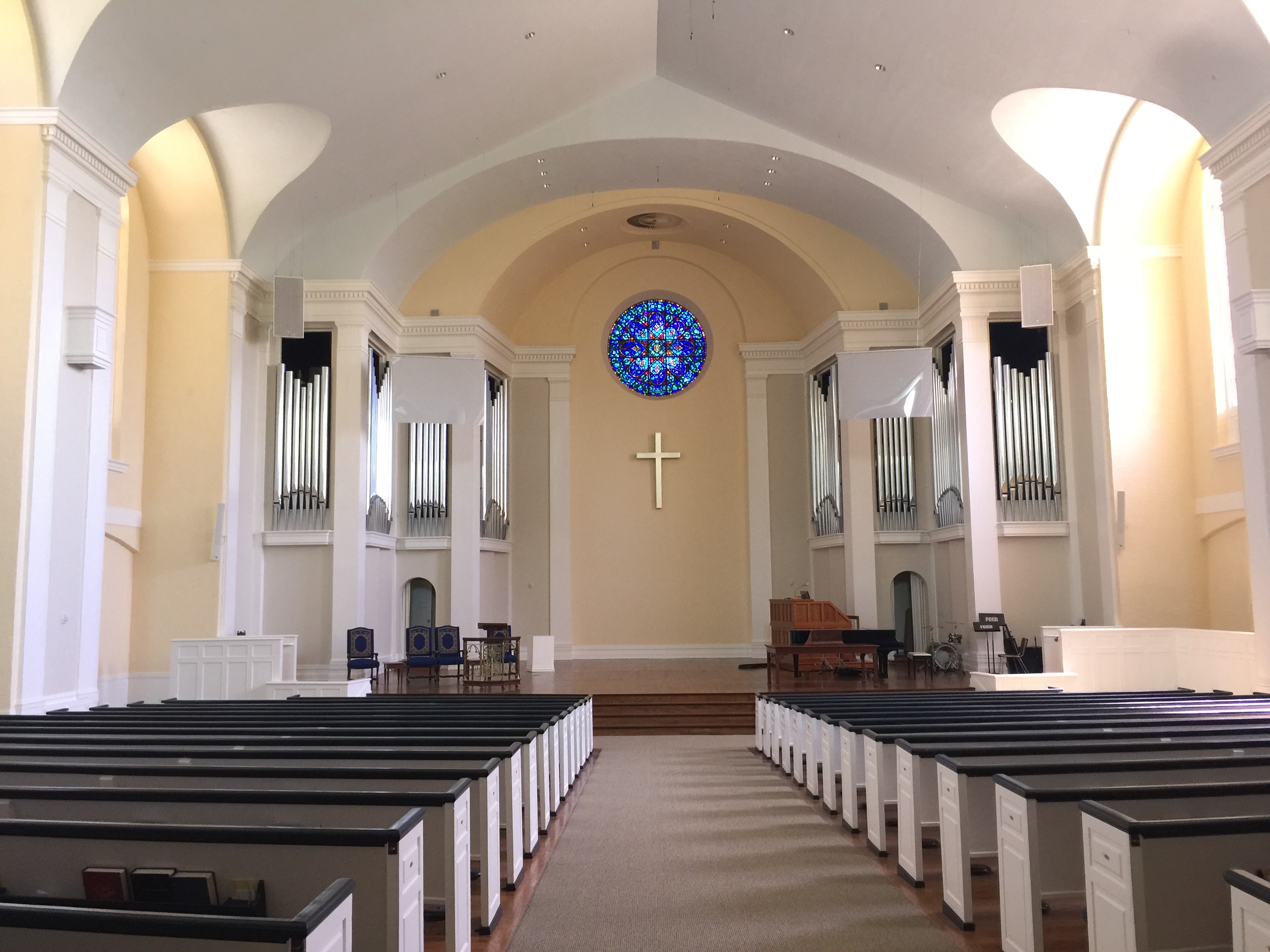 An inside view of a church