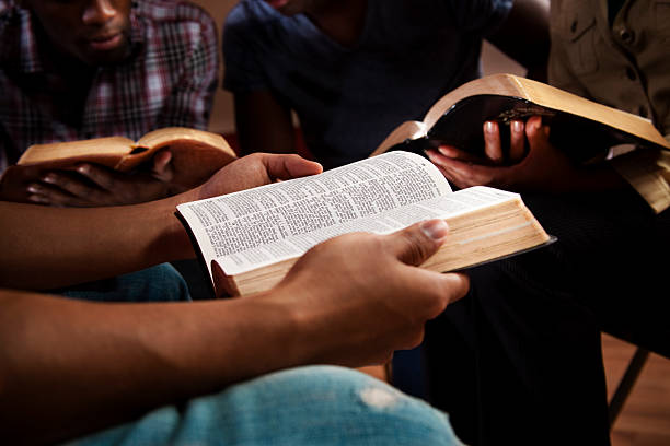 A man studying bible